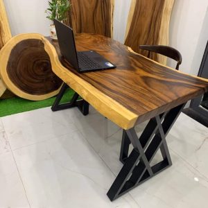 Bàn làm việc gỗ me tây phá cách